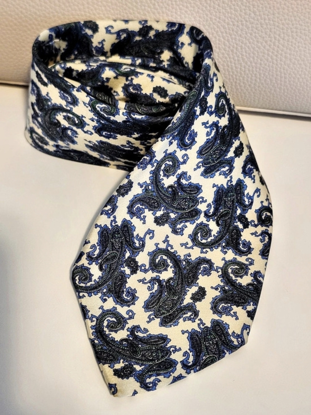 Stefano Ricci Per Napoleon Paisley Silk Tie Like New Made In Italy Blue Green